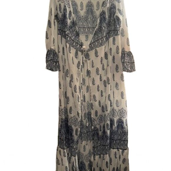 Boho Cover-Up Navy & White - Picture 3 of 11